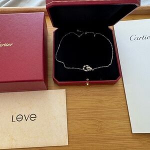 ✨ Cartier Love Diamond Necklace 18K Full White Gold Pavé Box Receipt Cert Bag